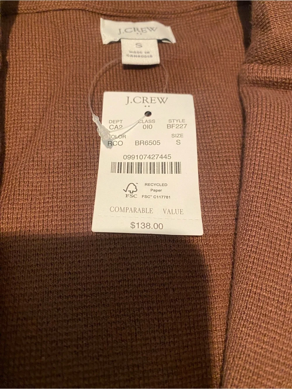 J. Crew Rust Brown Knit Blazer
